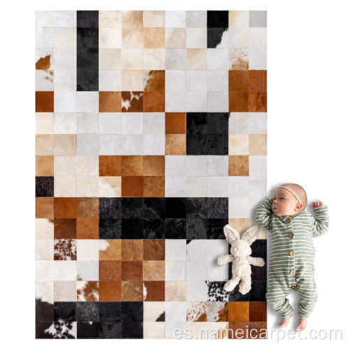 Luxury Cow Whide Patchwork Sala de estar grande alfombra de alfombra